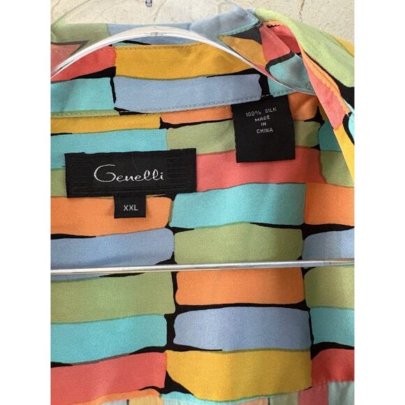 VTG 90s Genelli Silk Party Shirt XXL – Fresh Prince, Throwback Christmas Flex - Picture 4 of 6